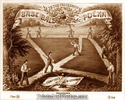 Baseball Polka 1857 Sheet Music Photo 7318