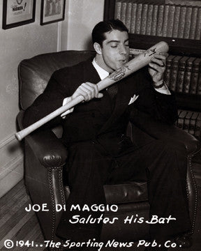 Yankees Joe DiMaggio Salute His Bat 7397