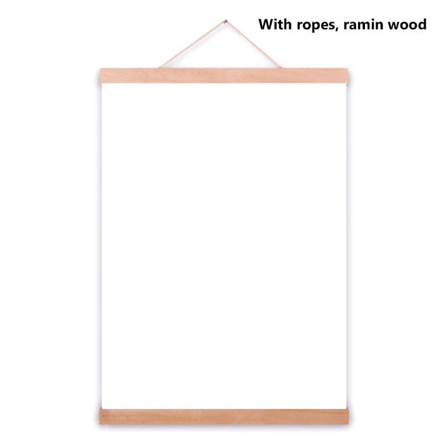 Wooden Poster Hanger Photo Frame White Black DIY Picture Canvas Print Hanging Wall Art Home Decor 21-60cm A4 A3 Custom Size new