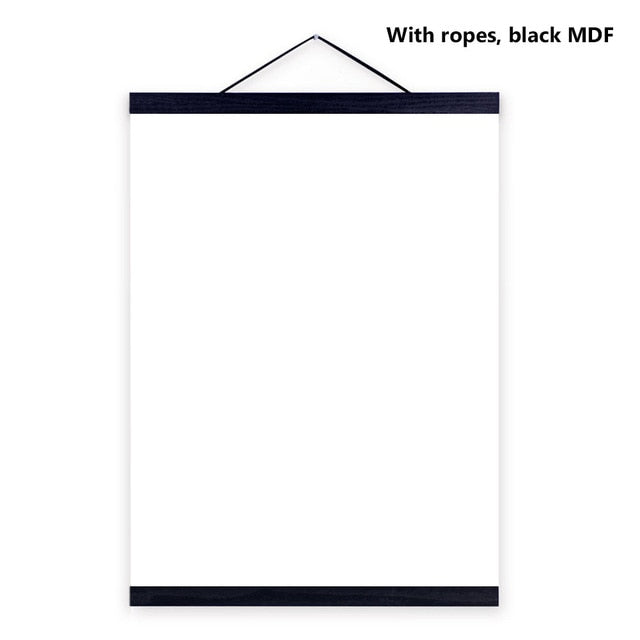 Wooden Poster Hanger Photo Frame White Black DIY Picture Canvas Print Hanging Wall Art Home Decor 21-60cm A4 A3 Custom Size new