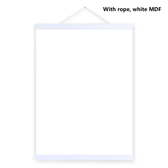 Wooden Poster Hanger Photo Frame White Black DIY Picture Canvas Print Hanging Wall Art Home Decor 21-60cm A4 A3 Custom Size new