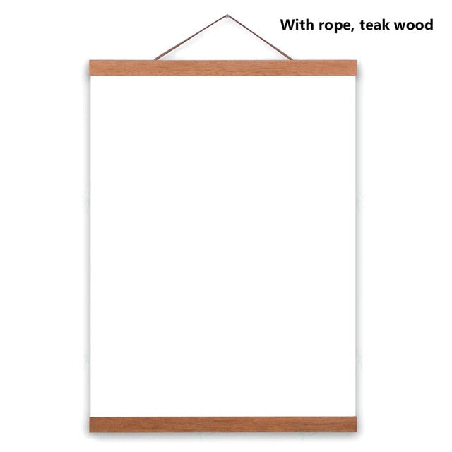 Wooden Poster Hanger Photo Frame White Black DIY Picture Canvas Print Hanging Wall Art Home Decor 21-60cm A4 A3 Custom Size new