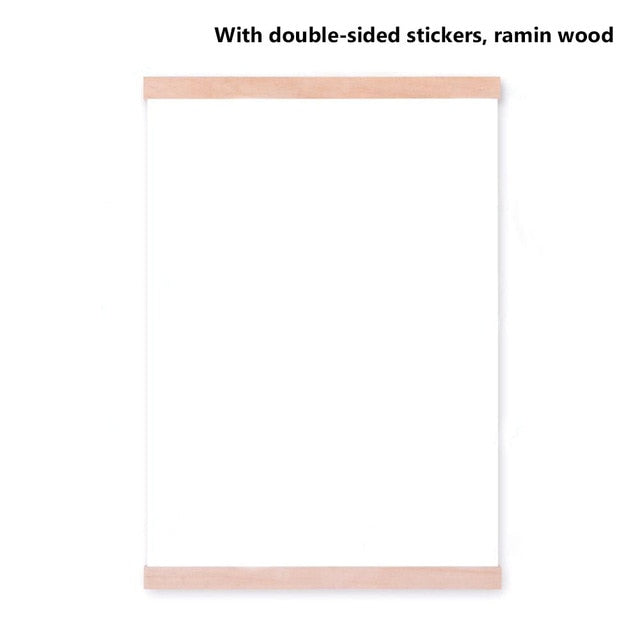 Wooden Poster Hanger Photo Frame White Black DIY Picture Canvas Print Hanging Wall Art Home Decor 21-60cm A4 A3 Custom Size new