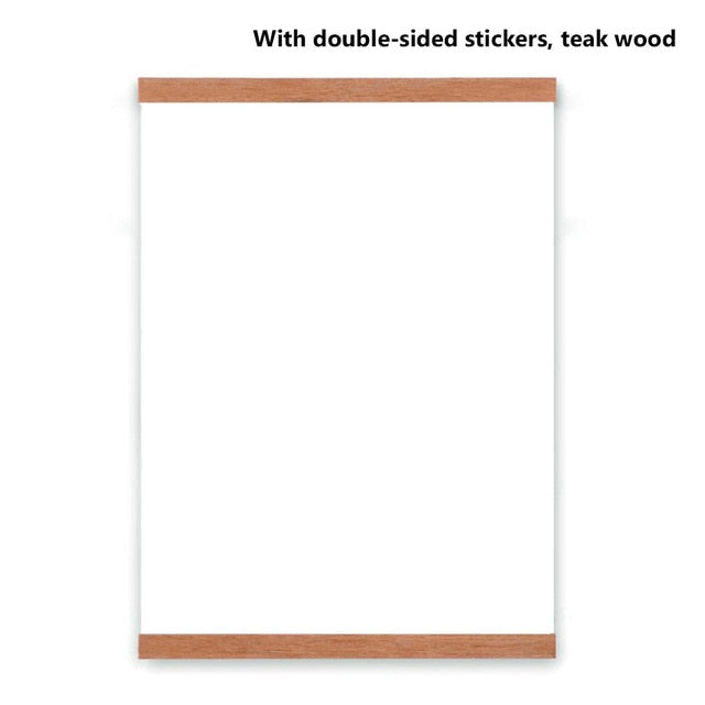 Wooden Poster Hanger Photo Frame White Black DIY Picture Canvas Print Hanging Wall Art Home Decor 21-60cm A4 A3 Custom Size new