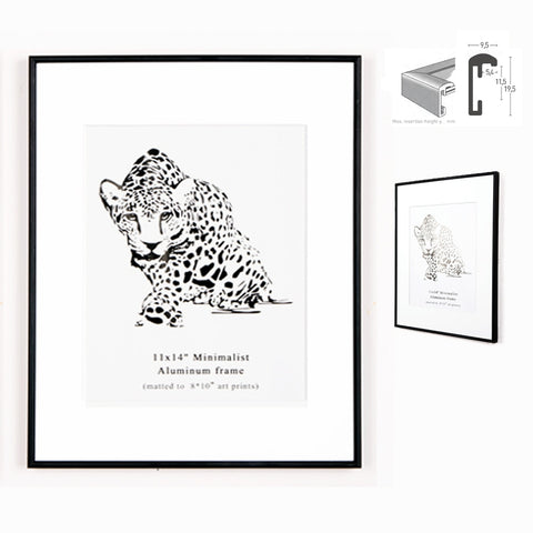 Classic minimalist aluminum 11x14 inch wall hanging metal photo frame certificate frame fits 8x10 inch photos - Prints and Photos