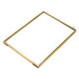 Vintage Hanging Metal Photo Frame + Glass and 2 Glass Side gold + transparent