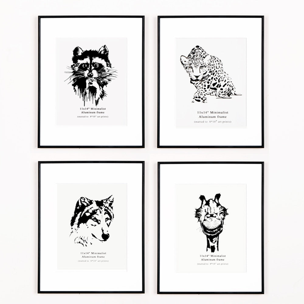 Fits 8x10" (20x25cm) photos plexi glass  4Pcs 11x14 inch full size aluminum photo Frame matboard  kids art gallery Wall frame - Prints and Photos