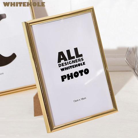 Metal Photo Frame Classic Minimalist Desktop Picture Frame Photo 9x13 13x18 Pleixglass Inside Desk Top Ornament - Prints and Photos