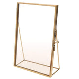 Simple Photo Frame Antique Brass Glass Picture Photo Frame Portrait Free Stand Quality Gift for Wedding Friends Home Decoration - Prints and Photos