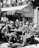 WWII Soldiers at Outdoor Cafe  3206